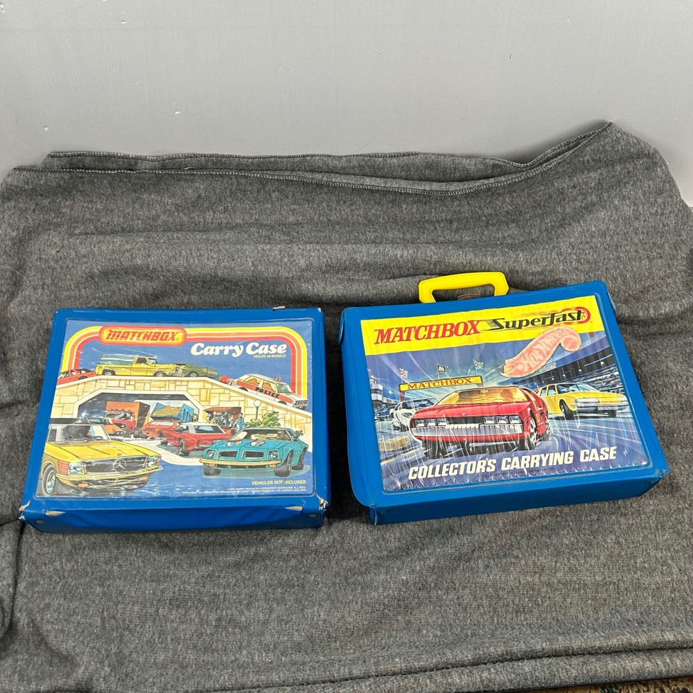 Vintage Matchbox Superfast & Hot Wheels 48 Car Carrying Cases Set of 2 1970s